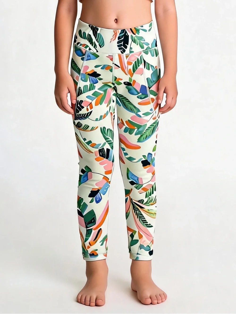 Old Navy Leggings with Pastel Leaf Print